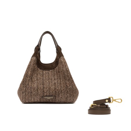 BORSA PELLE E TESSUTO DUA GIANNI CHIARINI BS12339/COMM-PGLSPG 13840