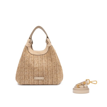 BORSA PELLE E TESSUTO DUA GIANNI CHIARINI BS12339/COMM-PGLSPG 211