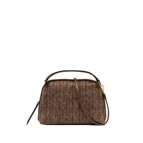 BORSA IN PELLE E TESSUTO ALIFA GIANNI CHIARINI BS8788/COMM-PGLSPG 13840