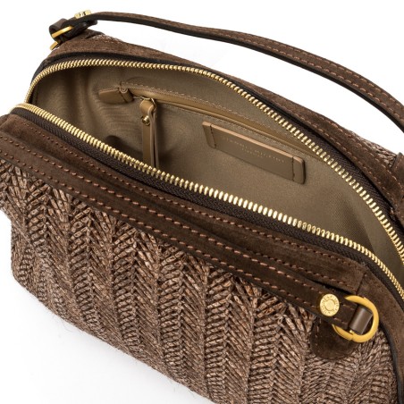 BORSA IN PELLE E TESSUTO ALIFA GIANNI CHIARINI BS8788/COMM-PGLSPG 13840