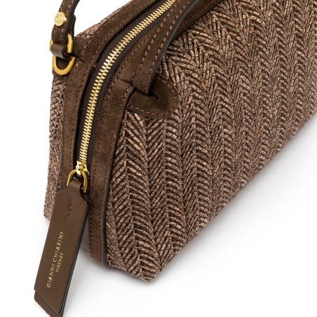 BORSA IN PELLE E TESSUTO ALIFA GIANNI CHIARINI BS8788/COMM-PGLSPG 13840