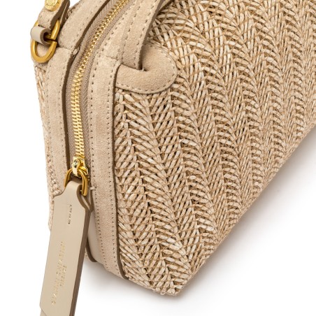 BORSA IN PELLE E TESSUTO ALIFA GIANNI CHIARINI BS8788/COMM-PGLSPG 211