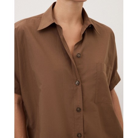 SHIRT OTTOD'AME PCH-DC5233 CIOCCOLATA