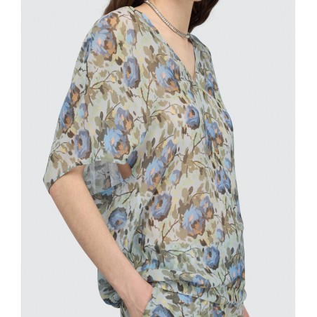 BLUSA PLACIDA STAMPA FIORE SEMICOUTURE Y6SS01 FLW56
