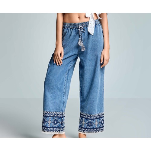 STAR PALAZZO PANT DENIM ICONIQUE 028 BLUE