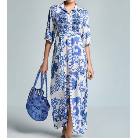 EMMA  MAXI SHIRT DRESS ICONIQUE 038 MULTI