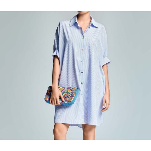 MAXI SHIRT DRESS ICONIQUE 044 BLU