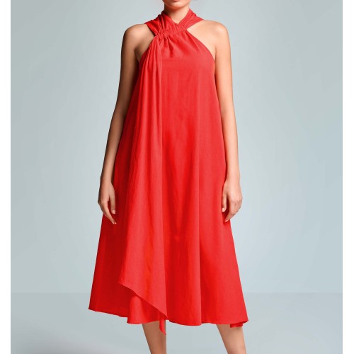 ELOISE SLEEVES MAXI DRESS ICONIQUE 048 RED