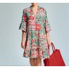 MORENA 3/4 SLEEVES DRESS ICONIQUE 094 MULTI
