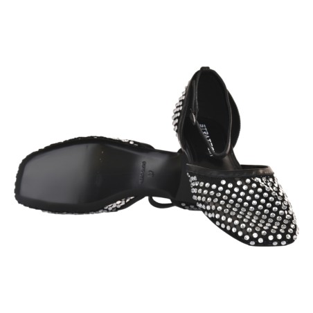 BALLERINA RETE E STRASS CON CINTURINO STRATEGIA R10 BLACK