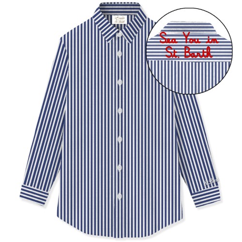 BRIGITTE SHIRT STRIPES V61 MC2 SAINT BARTH BRIG001 00801L