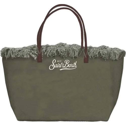 CITY BAG MID FRINGE CANVAS 52 MC2 SAINT BARTH CBMF001 00587L