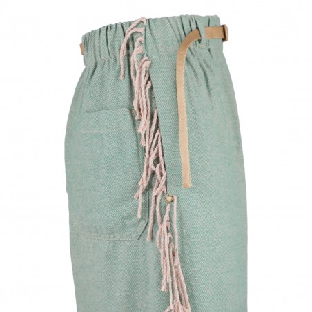 PANTALONE LUNGO CON FRANGE WHITE SAND 22WSD14224 121