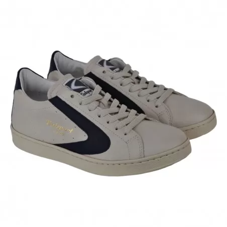 SNEAKERS TORNAMENT NAPPA VALSPORT VT1051W CREMA/BLU