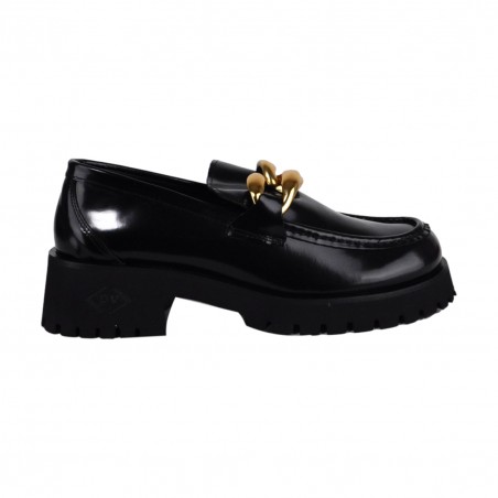 MOCASSINO ABRASIVATO CON ACCESSORIO POESIE VENEZIANE JMC69 NERO
