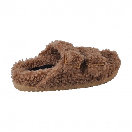 FURRY SLIPPER PLASTIC BUCKLE COLORS OF CALIFORNIA HC.FURBIO018 TAN