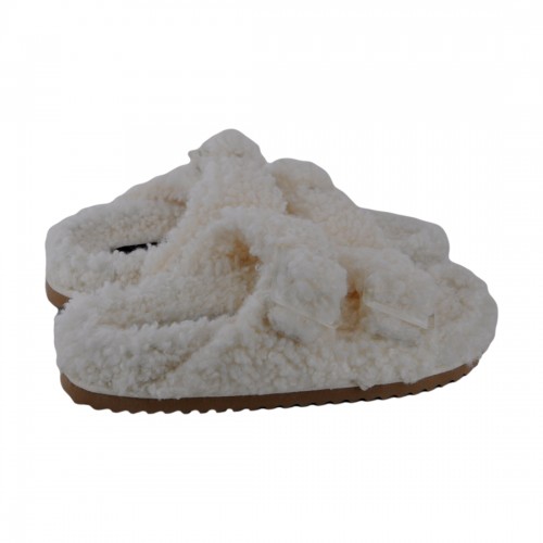 FURRY SLIPPER PLASTIC BUCKLE COLORS OF CALIFORNIA HC.FURBIO018 WHI