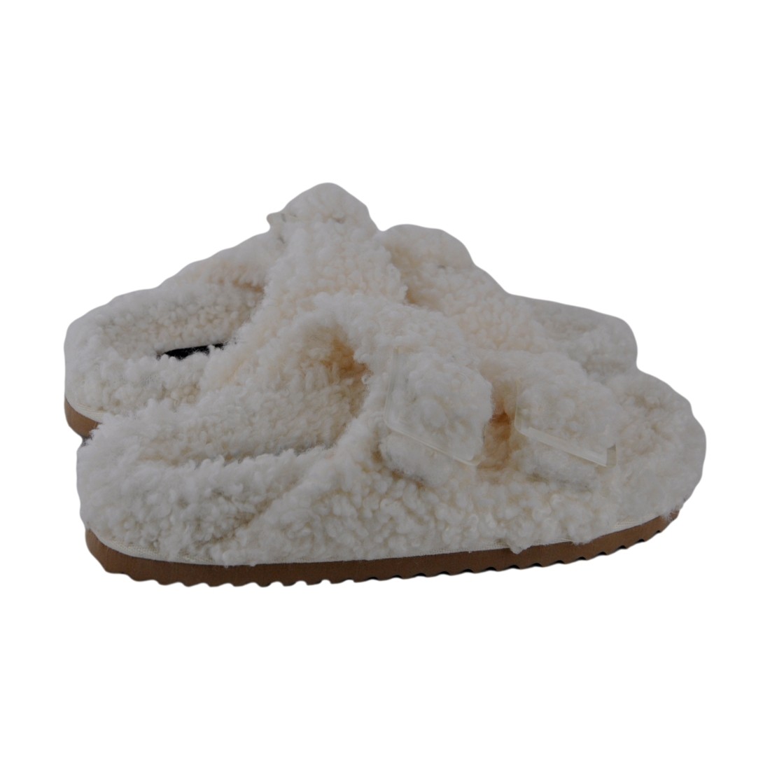 FURRY SLIPPER PLASTIC BUCKLE COLORS OF CALIFORNIA HC.FURBIO018 WHI