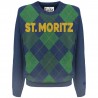 CREWNECK SWEATER EMB MORI ARGYLE 61 MC2 SAINT BARTH HERONP 00117C