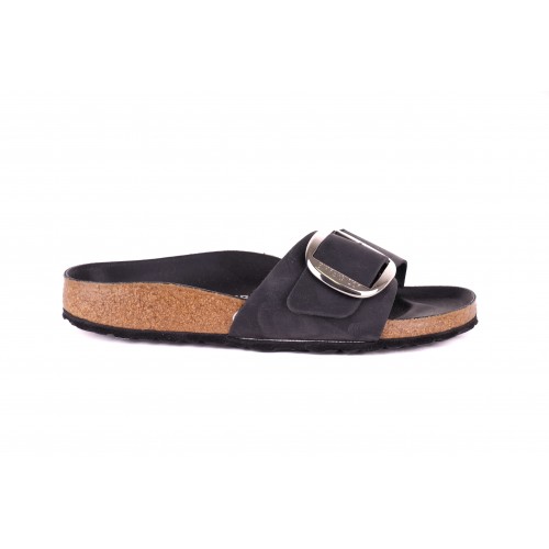 CIABATTA MADRID BIG BUCKLE OILED LEATHER BIRKENSTOCK 1006523 BLACK