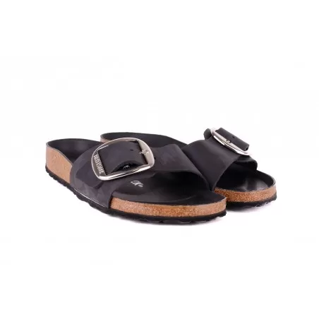 CIABATTA MADRID BIG BUCKLE OILED LEATHER BIRKENSTOCK 1006523 BLACK