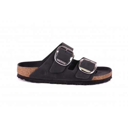 CIABATTA ARIZONA BIG BUCKLE OILED LEATHER BIRKENSTOCK 1011075 BLACK