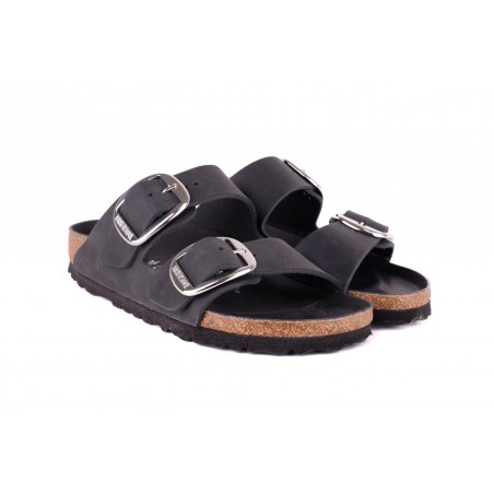 CIABATTA ARIZONA BIG BUCKLE OILED LEATHER BIRKENSTOCK 1011075 BLACK