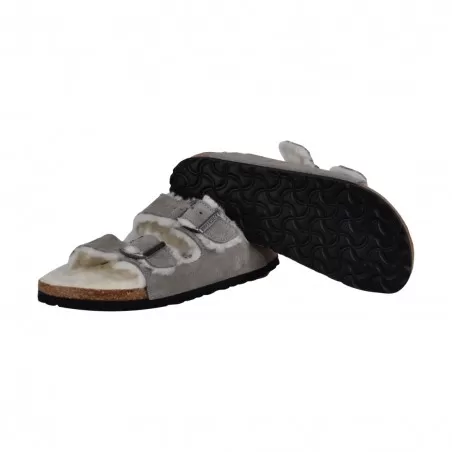 CIABATTA ARIZONA SHEARLING SUEDE LEATHER BIRKENSTOCK 1017403 STONE