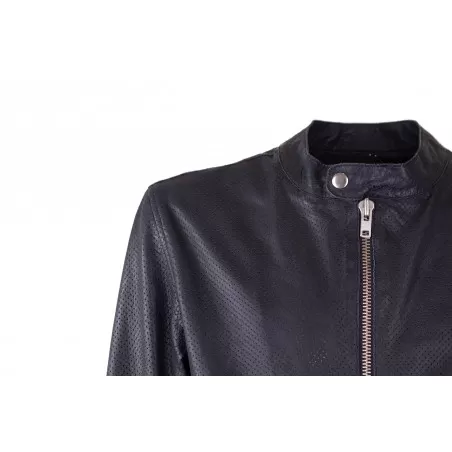 GIACCA  BIKER TRAFORATO BULLY 5483/PERF BLU