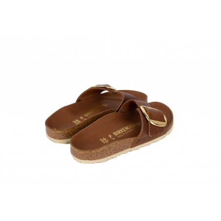 CIABATTA MADRID BIG BUCKLE NATURAL LEATHER BIRKENSTOCK 1006525 COGNAC