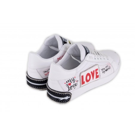 SNEAKERS SCRITTA LOVE / RISE 21GA-5093 BIANCO