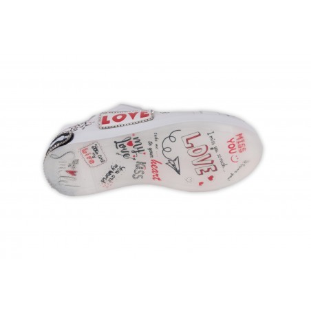 SNEAKERS SCRITTA LOVE / RISE 21GA-5093 BIANCO