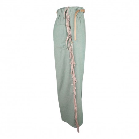 PANTALONE LUNGO CON FRANGE WHITE SAND 22WSD14224 121