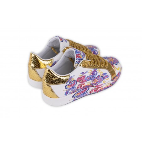 SNEAKERS SNAKE LEATHER / RISE 22YA-1210 ORO