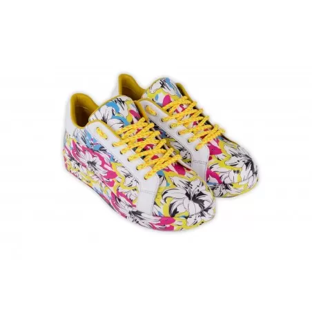 SNEAKERS FIORI MULTICOLOR / RISE 22YA-1215 BIANCO