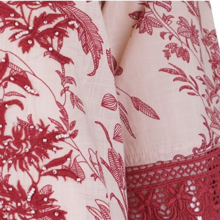 ABITO CAMICIA FIORI ROSSI ICONIQUE 090 BEIGE