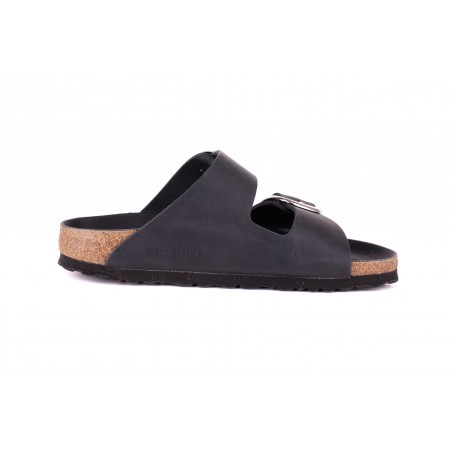 CIABATTA ARIZONA BIG BUCKLE OILED LEATHER BIRKENSTOCK 1011075 BLACK