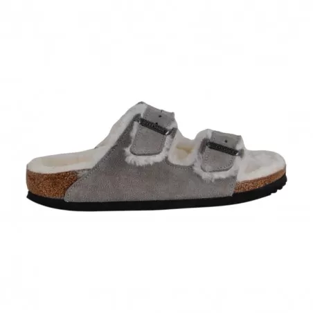 CIABATTA ARIZONA SHEARLING SUEDE LEATHER BIRKENSTOCK 1017403 STONE