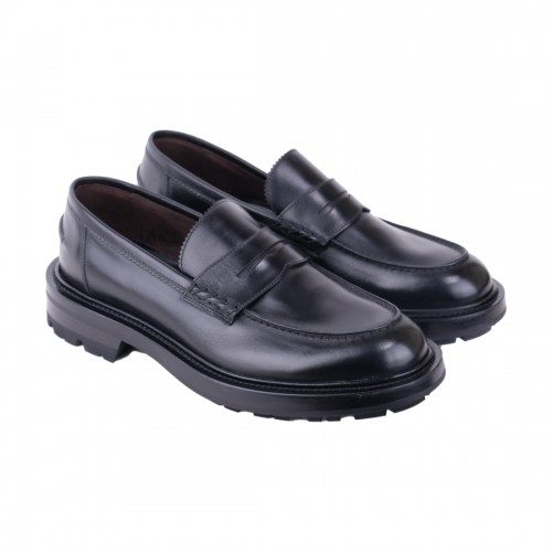 MOCASSINO IN PELLE BARRETT 222U053.10 NERO
