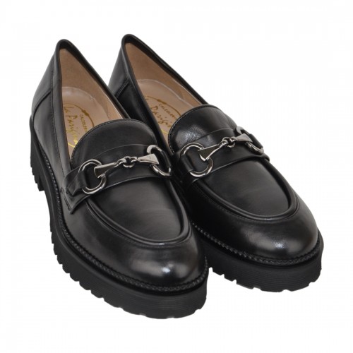 MOCASSINO CON MORSETTO LA PARIGINA V7000-131-G NERO