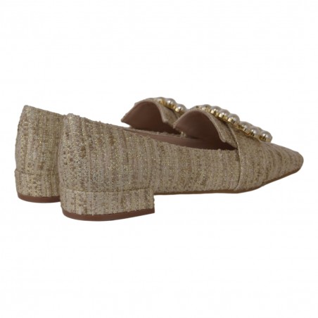 MOCASSINO TWEED ACCESSORIO FESTA FELISA BEIGE