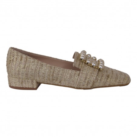 MOCASSINO TWEED ACCESSORIO FESTA FELISA BEIGE