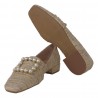 MOCASSINO TWEED ACCESSORIO FESTA FELISA BEIGE