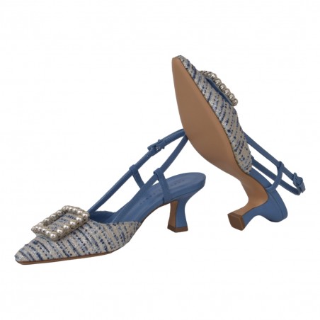 CHANEL TWEED ACCESSORIO FESTA STEFI BLU