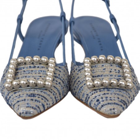 CHANEL TWEED ACCESSORIO FESTA STEFI BLU