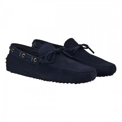 MOCASSINO CAMOSCIO ALLACCIATO SEBOYS 2696P BLU