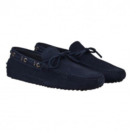 MOCASSINO CAMOSCIO ALLACCIATO SEBOYS 2696P BLU