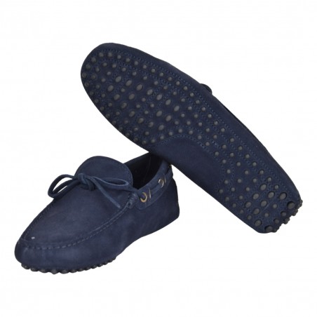 MOCASSINO CAMOSCIO ALLACCIATO SEBOYS 2696P BLU