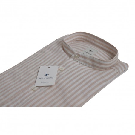 CAMICIA IN LINO RIGA BASTONCINO B1112.COREANO 04
