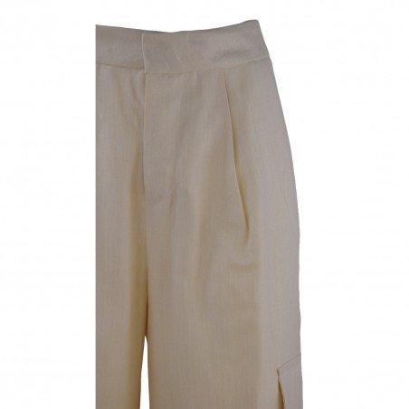 PANTALONE PALAZZO TASCHE LATER. SO ALLURE D6017 BUTTER